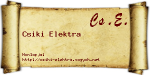 Csiki Elektra névjegykártya